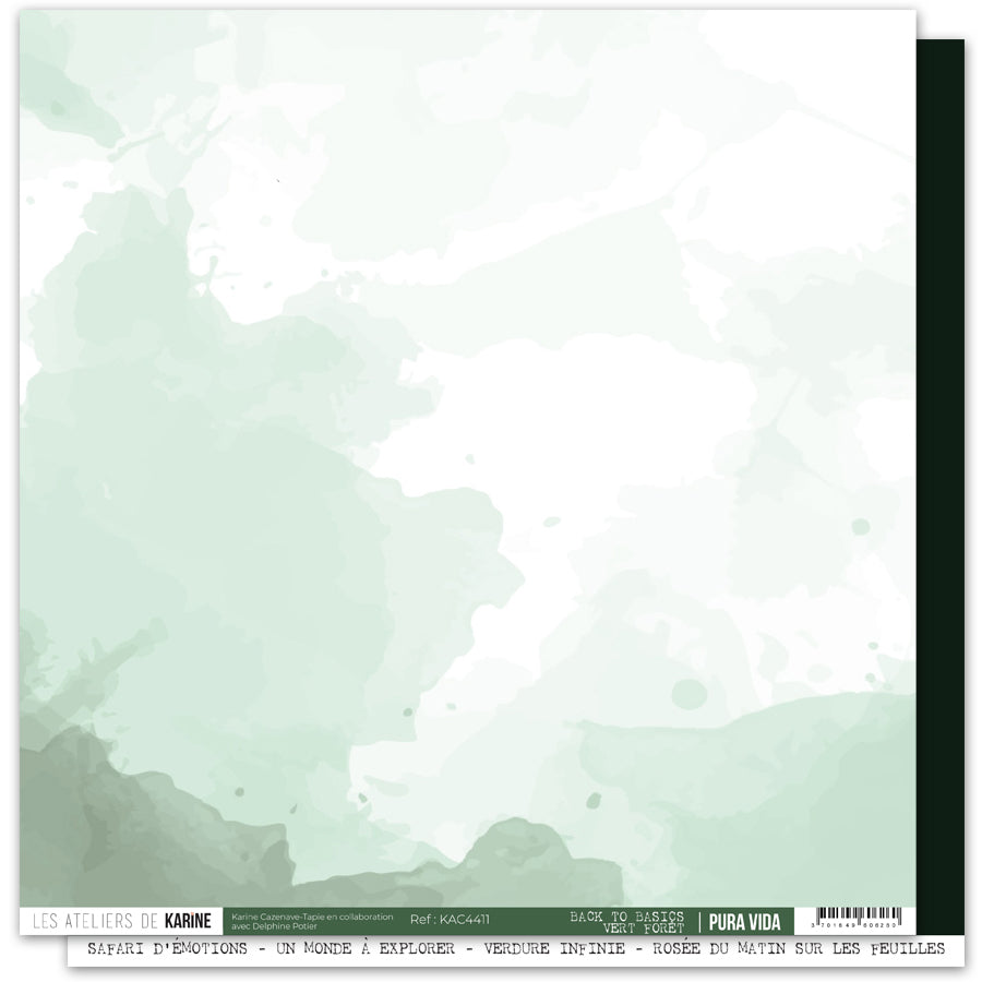 Les Ateliers de Karine - Pura Vida - Solid Cardstock: Vert Foret