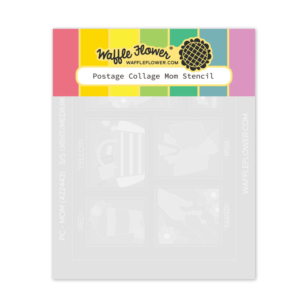 Waffle Flower - Postage Collage - Mom Stencil