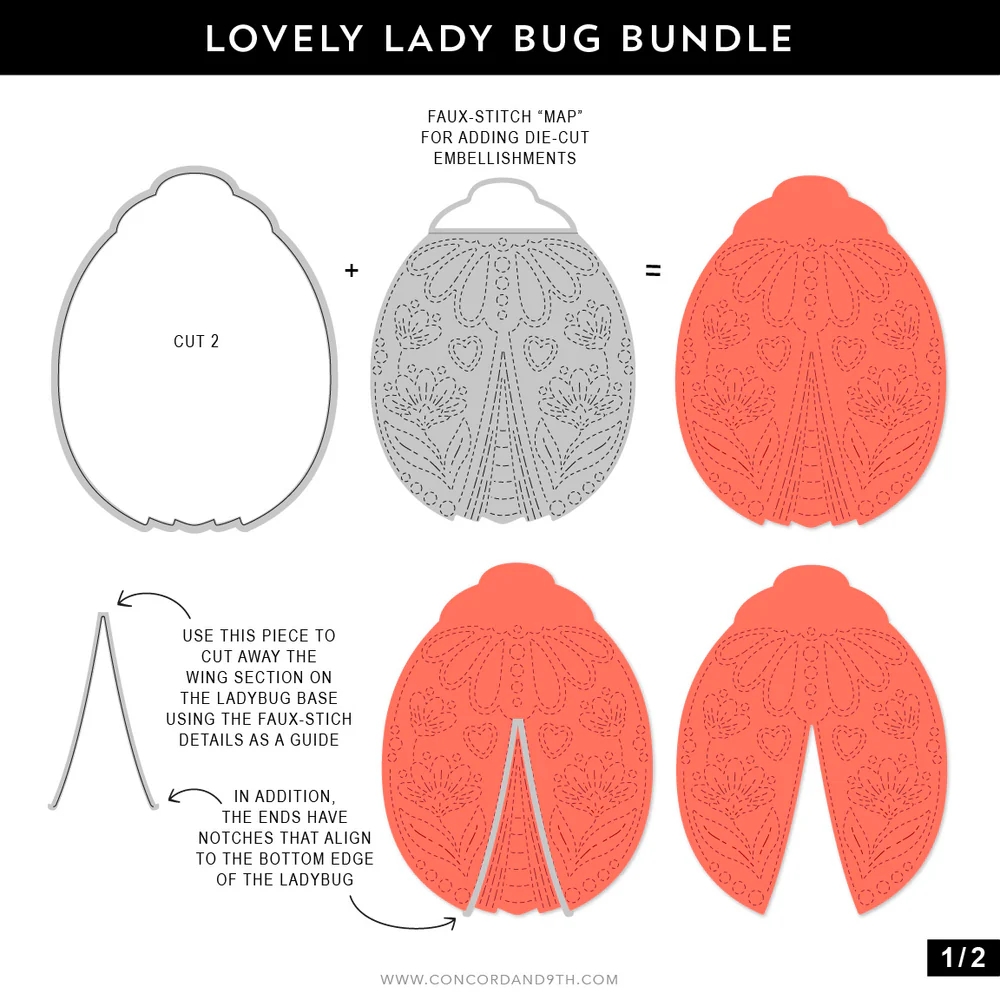 Concord & 9th - Lovely Ladybug Stamp & Die Bundle