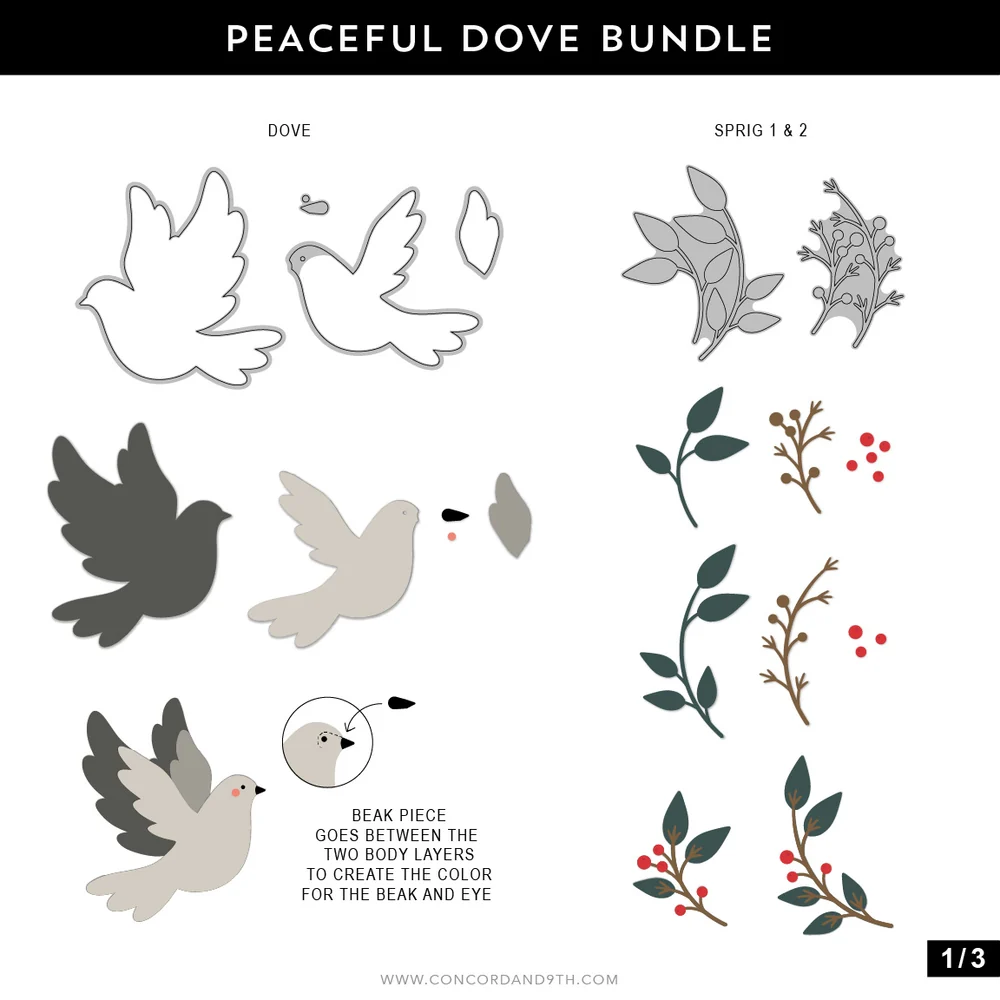 Concord & 9th - Peaceful Dove Stamp & Die Bundle