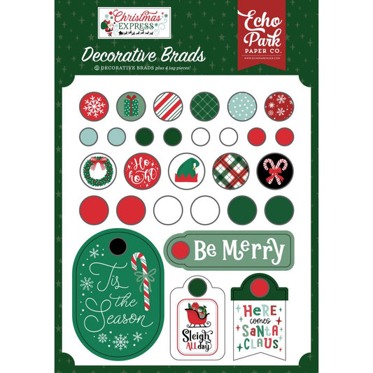 Echo Park - Christmas Express - Adhesive Brads