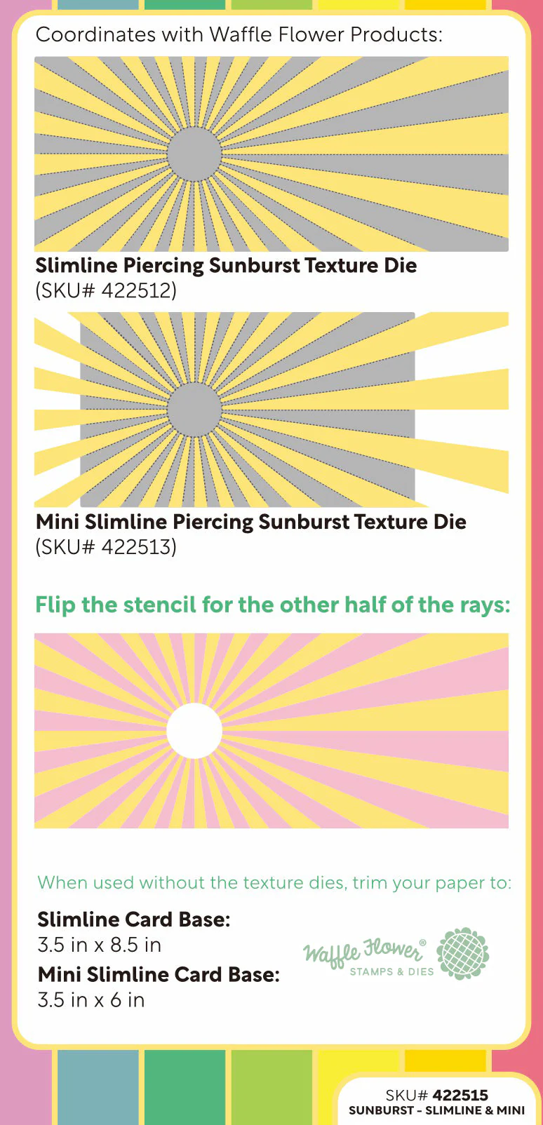 Waffle Flower - Sunburst Stencil for Slimline & Mini Slimline