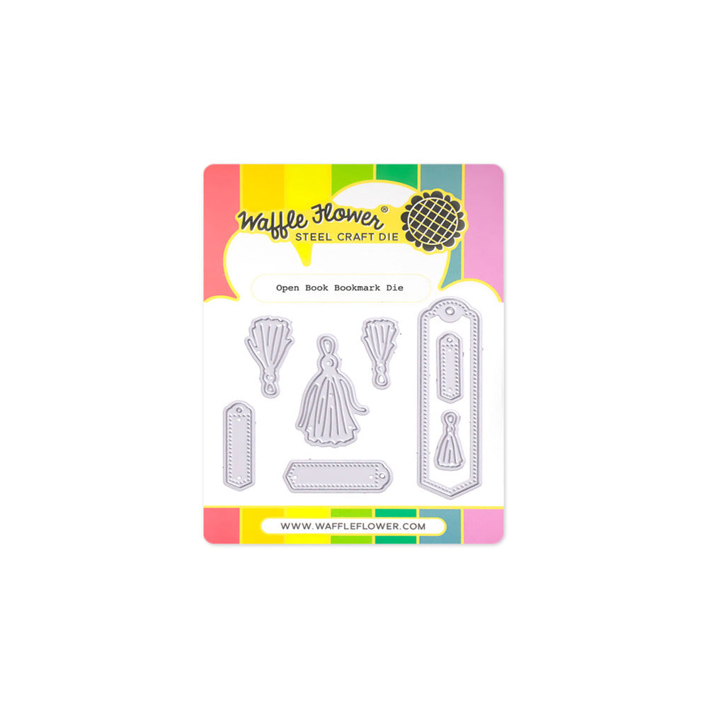 Waffle Flower - Open Book Bookmark Stamp, Stencil & Die Bundle