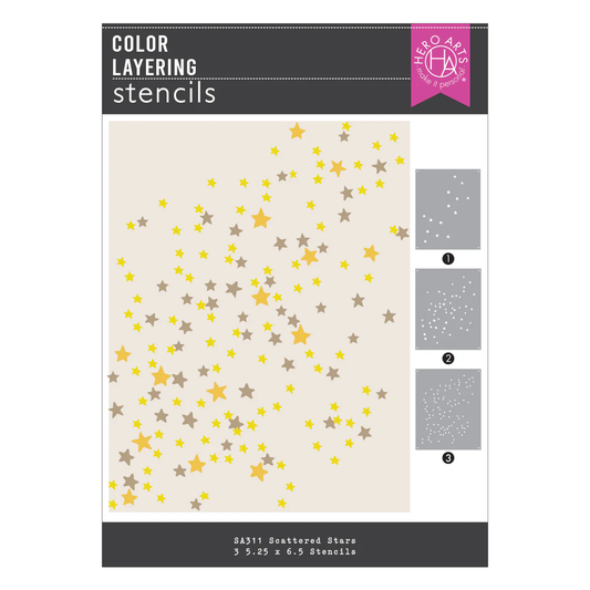 Hero Arts - Scattered Stars Layering Stencils