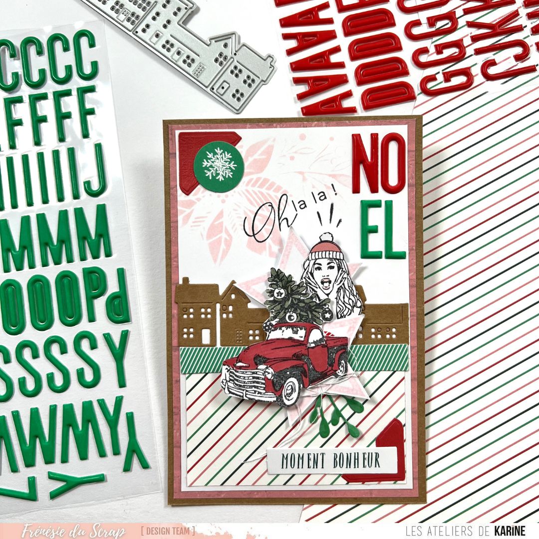 Les Ateliers de Karine - Christmas Street - Red Alpha Stickers