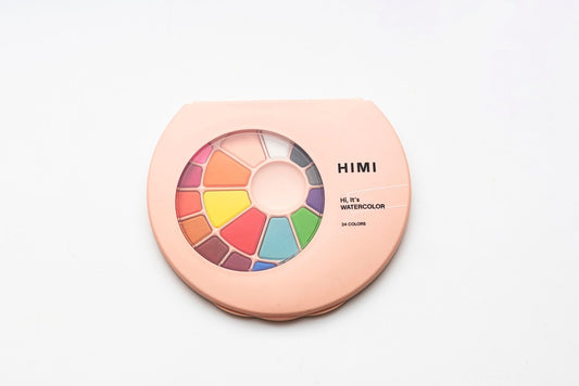 HIMI - Solid Watercolor Paint Set - Pink Case: 24 Colours