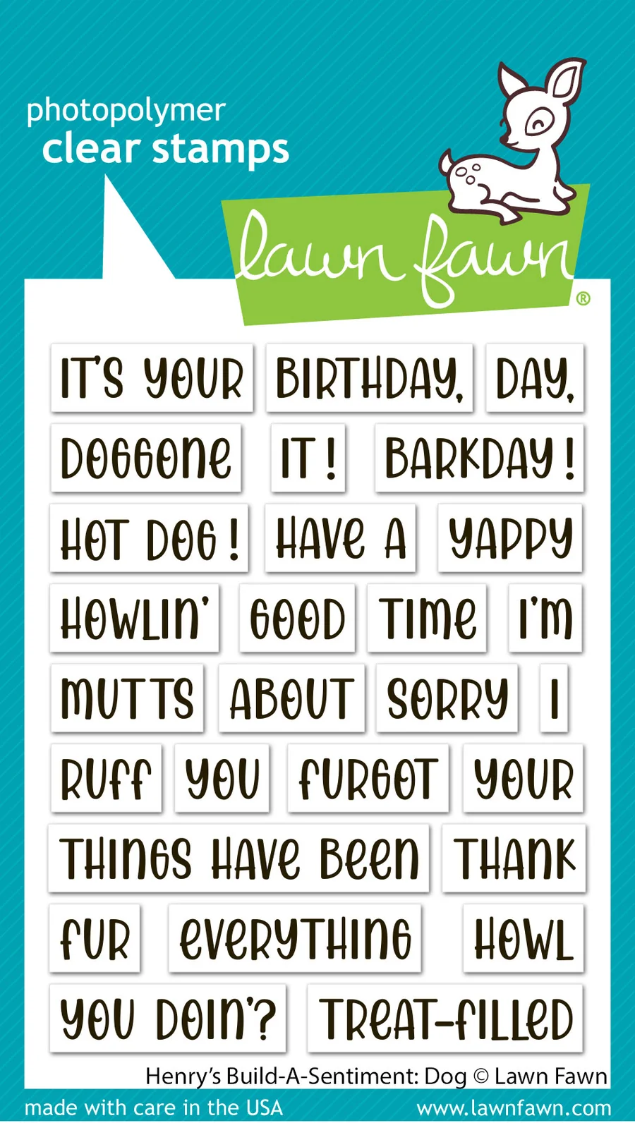 Lawn Fawn - Henry's Build-a-Sentiment: Dog Stamp Set