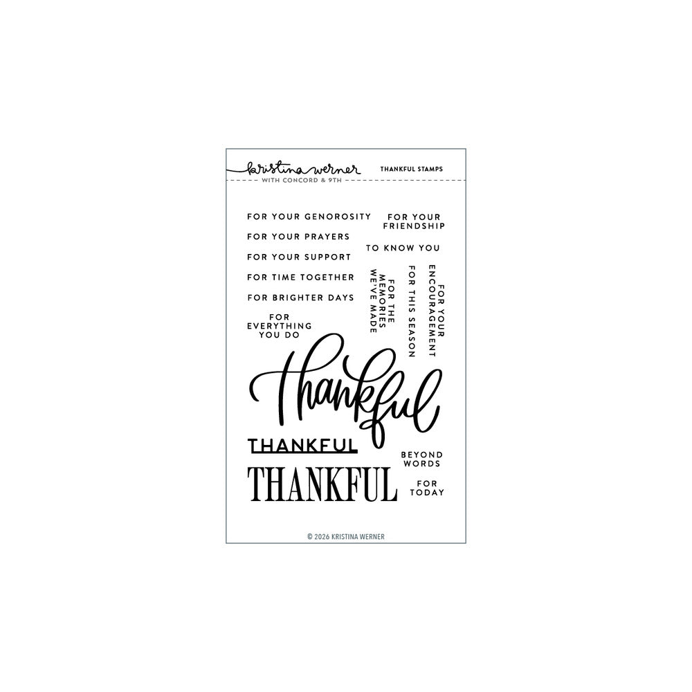 Concord & 9th - Thankful Stamp & Die Bundle by Kristina Werner