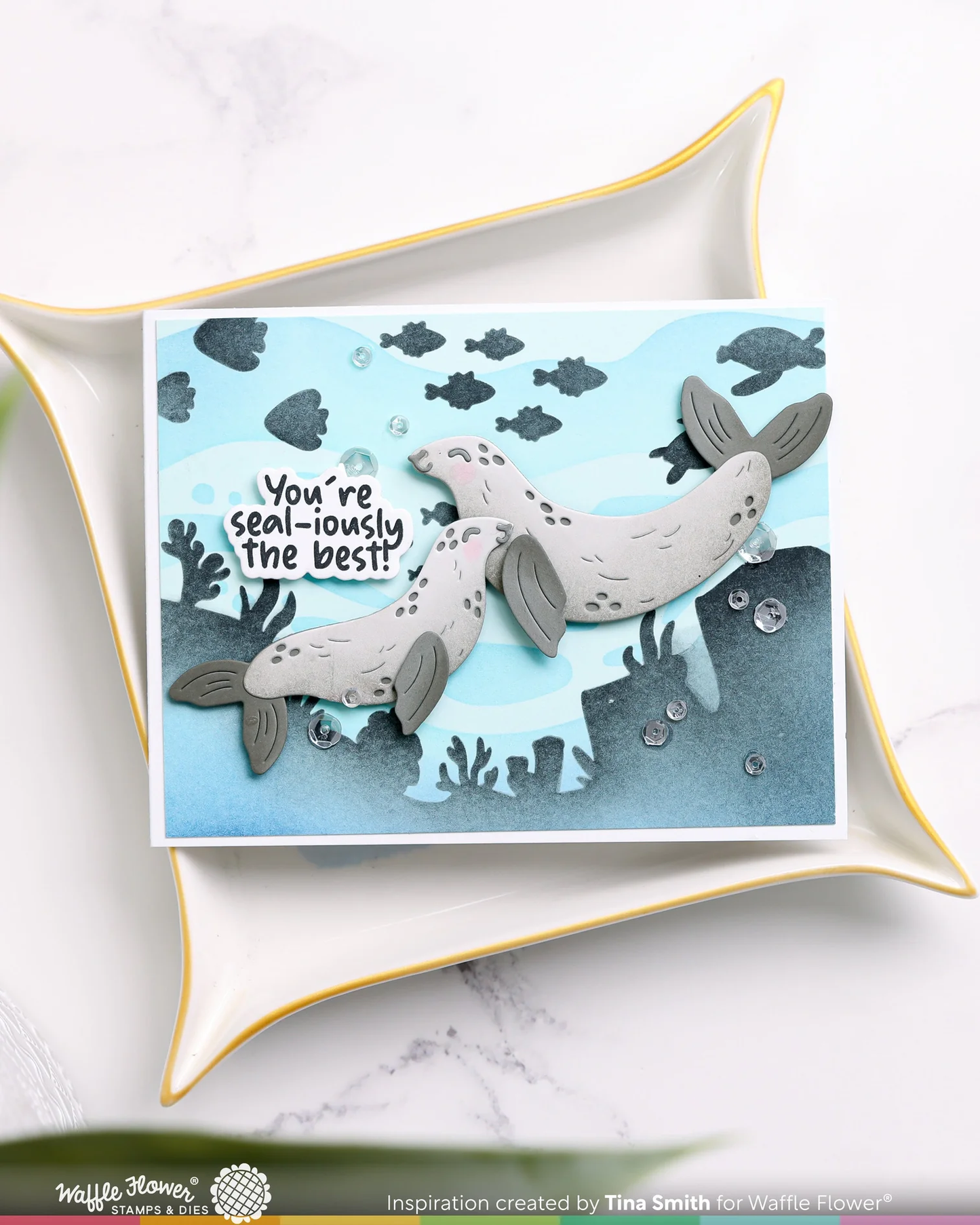 Waffle Flower - Under the Sea Background Stencil Set