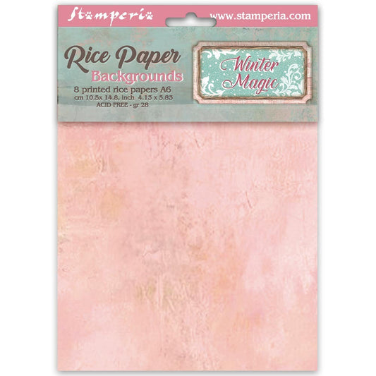 Stamperia - Winter Magic - A6 Backgrounds Rice Paper Pack