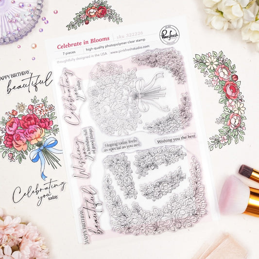 Pinkfresh - Celebrate in Blooms - Stamp & Die Bundle