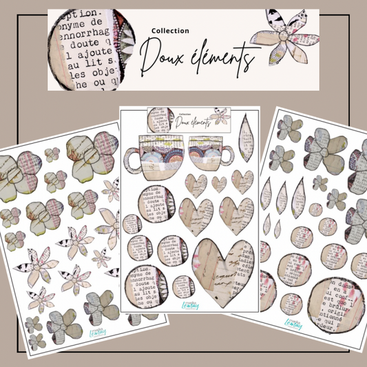 RonRon Designs - Fussy Cut Papers - Deux Elements