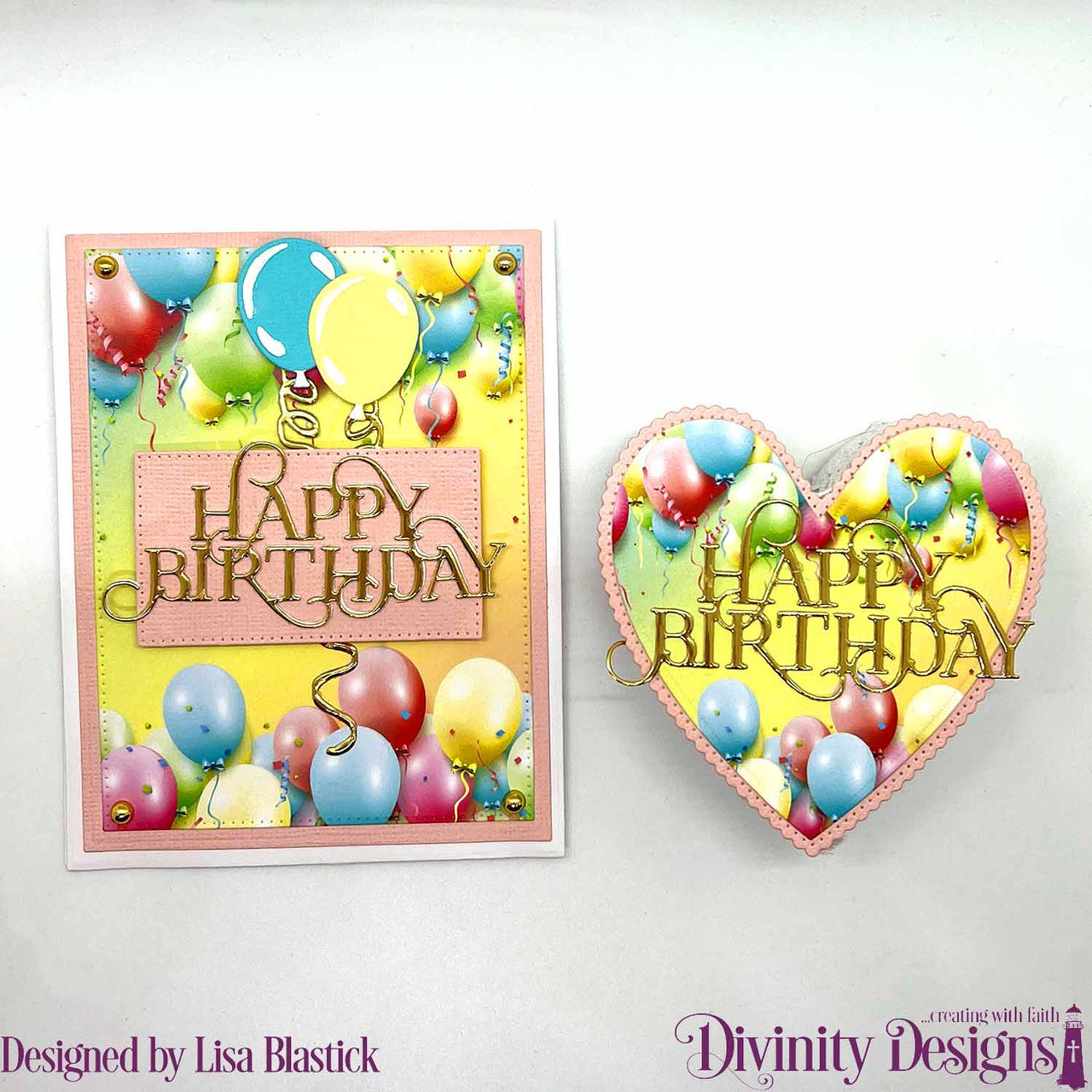 Divinity Designs - Birthday Balloons Gift Tag Card Fronts