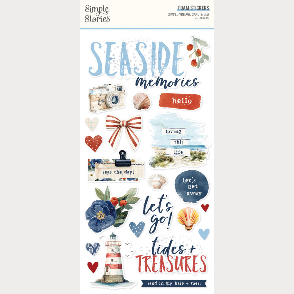 Simple Stories - Simple Vintage Sand & Sea - Foam Stickers