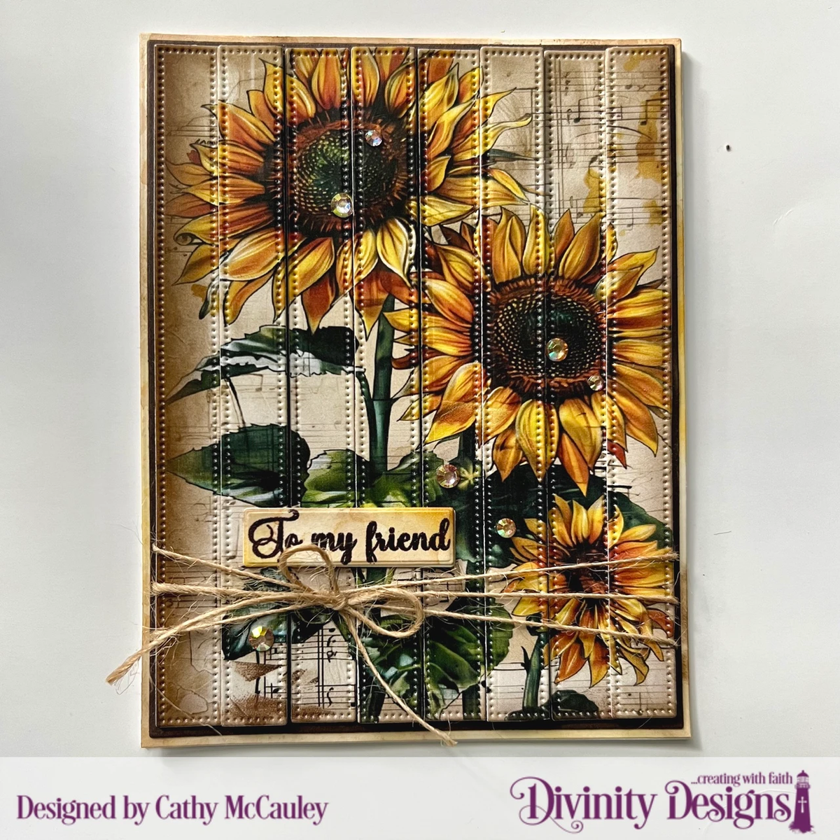 Divinity Designs - A2 Card Fronts - Vintage Sunflowers