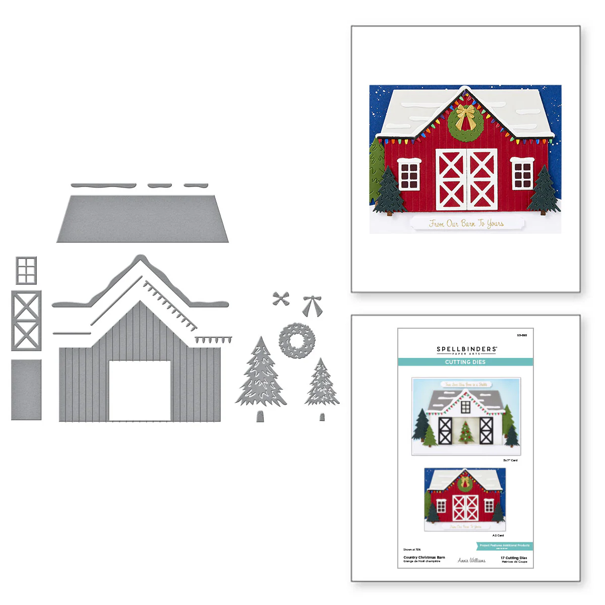 Spellbinders - Country Christmas Barn Die Set