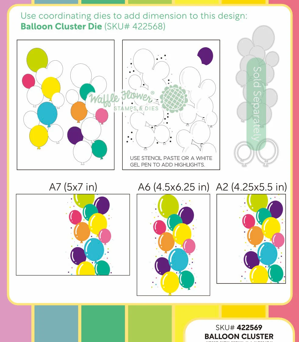 Waffle Flower - Balloon Cluster Stencil for A2, A6 and A7