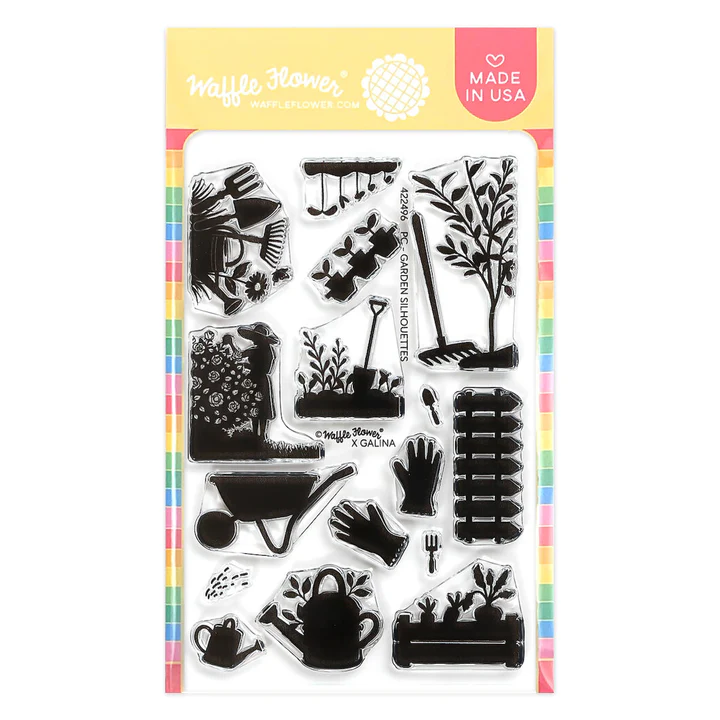 Waffle Flower - Postage Collage - Garden Silhouettes Stamp Set