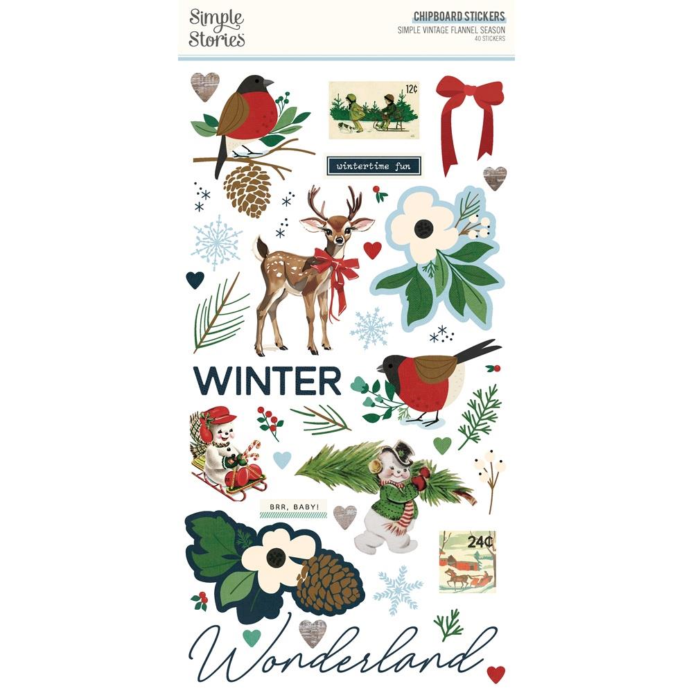 Simple Stories - Simple Vintage Flannel Season - Chipboard Stickers