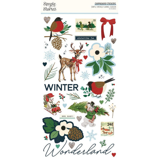 Simple Stories - Simple Vintage Flannel Season - Chipboard Stickers