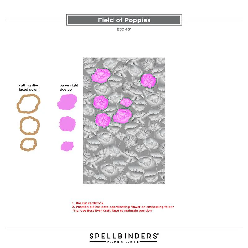 Spellbinders - 3D Embossing & Cut Folder - Wonder of Oz - Field of Poppies