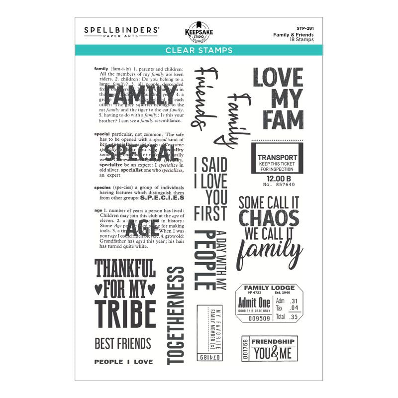 Spellbinders - Family & Friends Stamp Set by Esther Glas