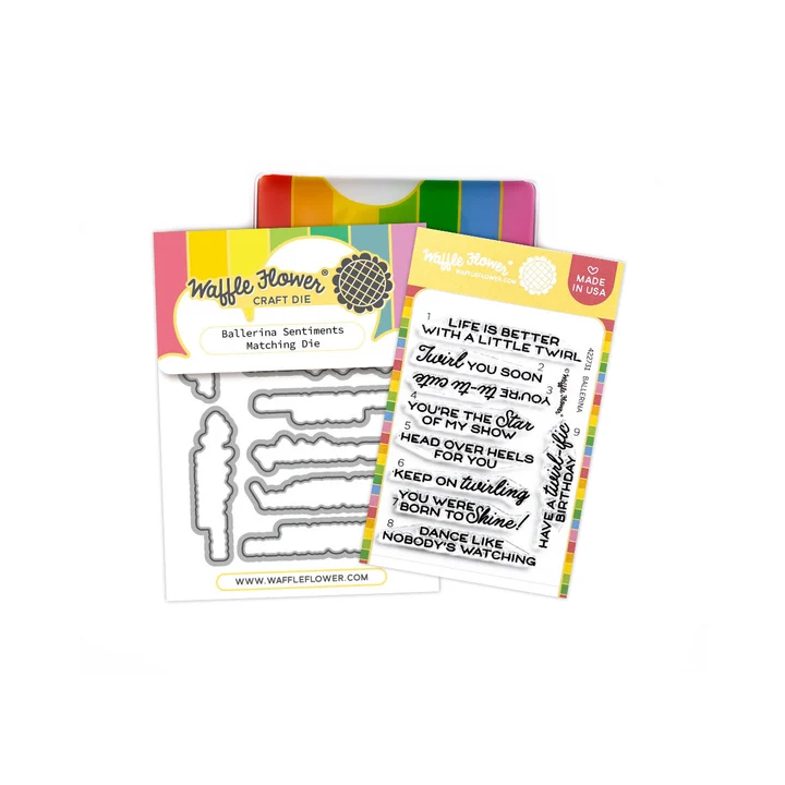 Waffle Flower - Ballerina Sentiments Stamp & Die Bundle