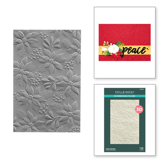 Spellbinders - 3D Embossing Folder - Scenic Poinsettias