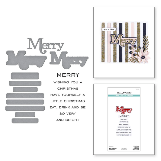 Spellbinders - Merry Sentiments Stamp & Die Bundle by Lisa Horton