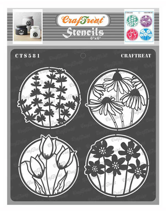 CrafTreat - Flowers Negative Stencil