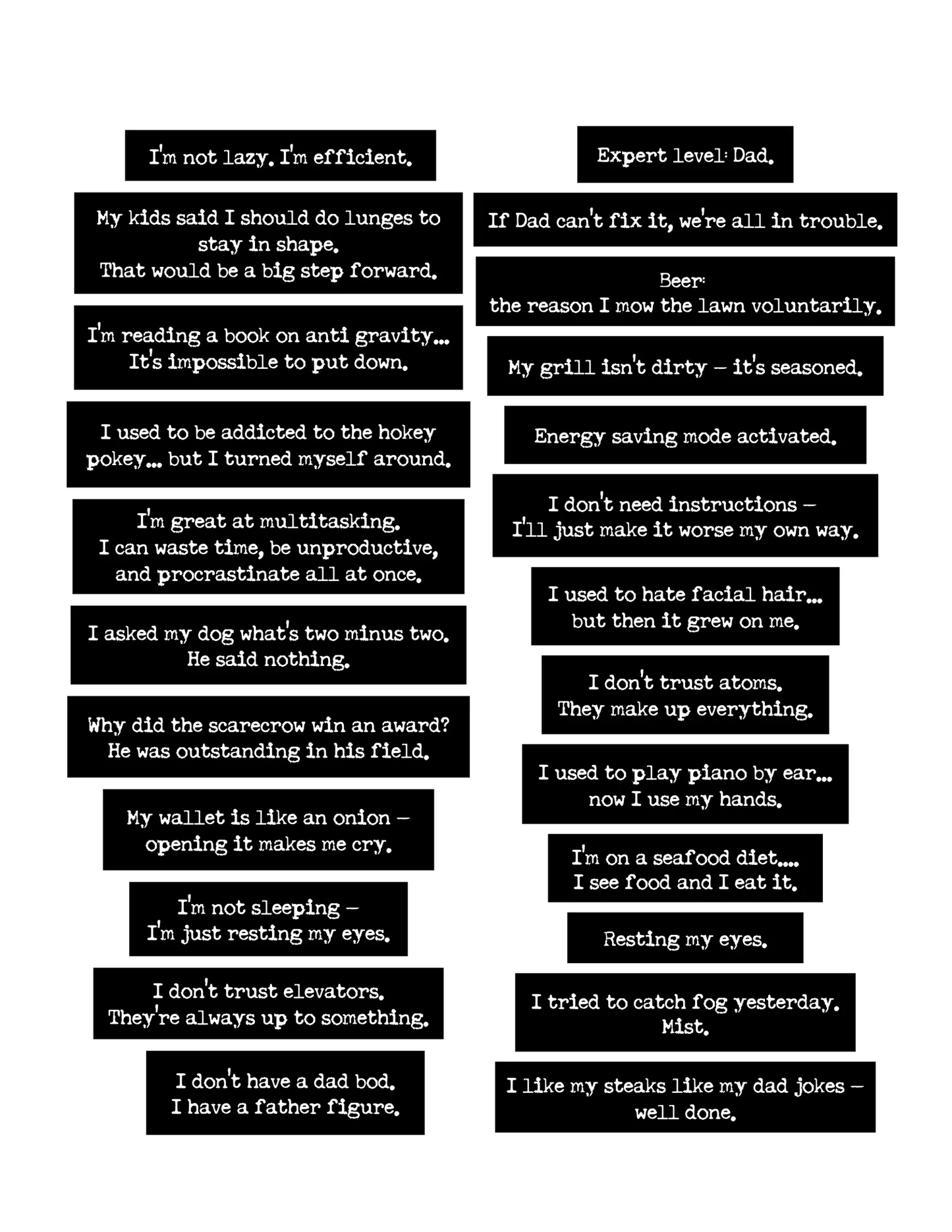 Simply Stated - Powered by Puns - Dad Jokes Ephemera