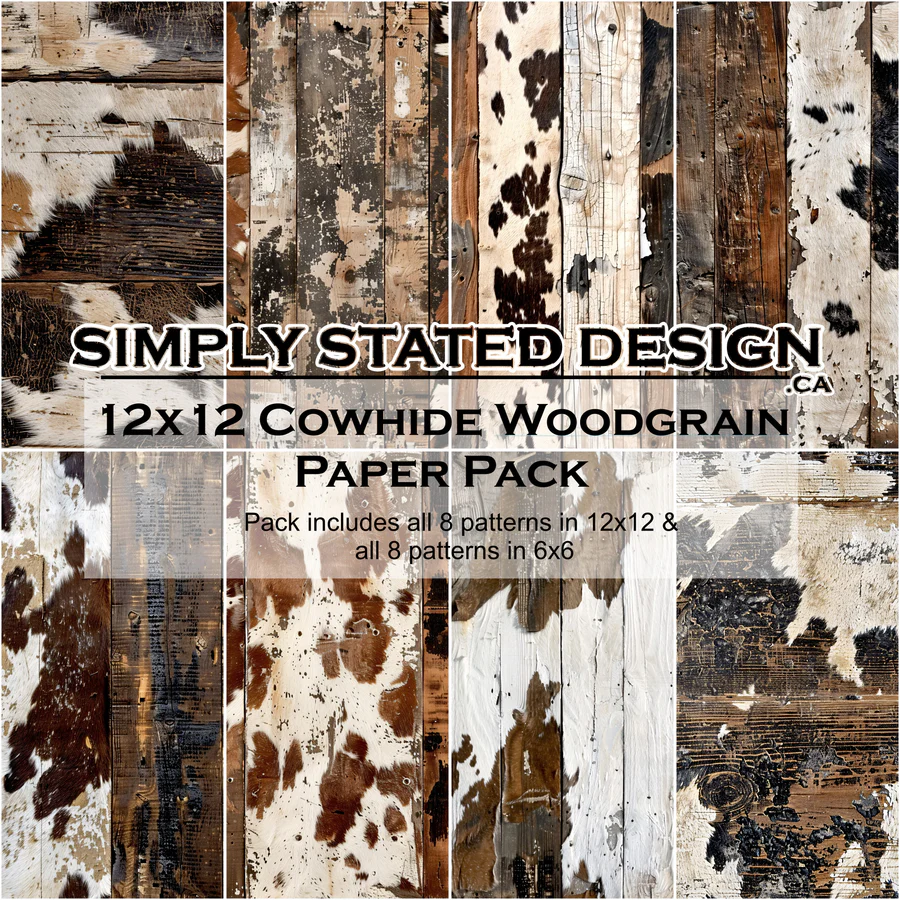 Simply Stated - Cowhide Woodgrain - Paper Pack
