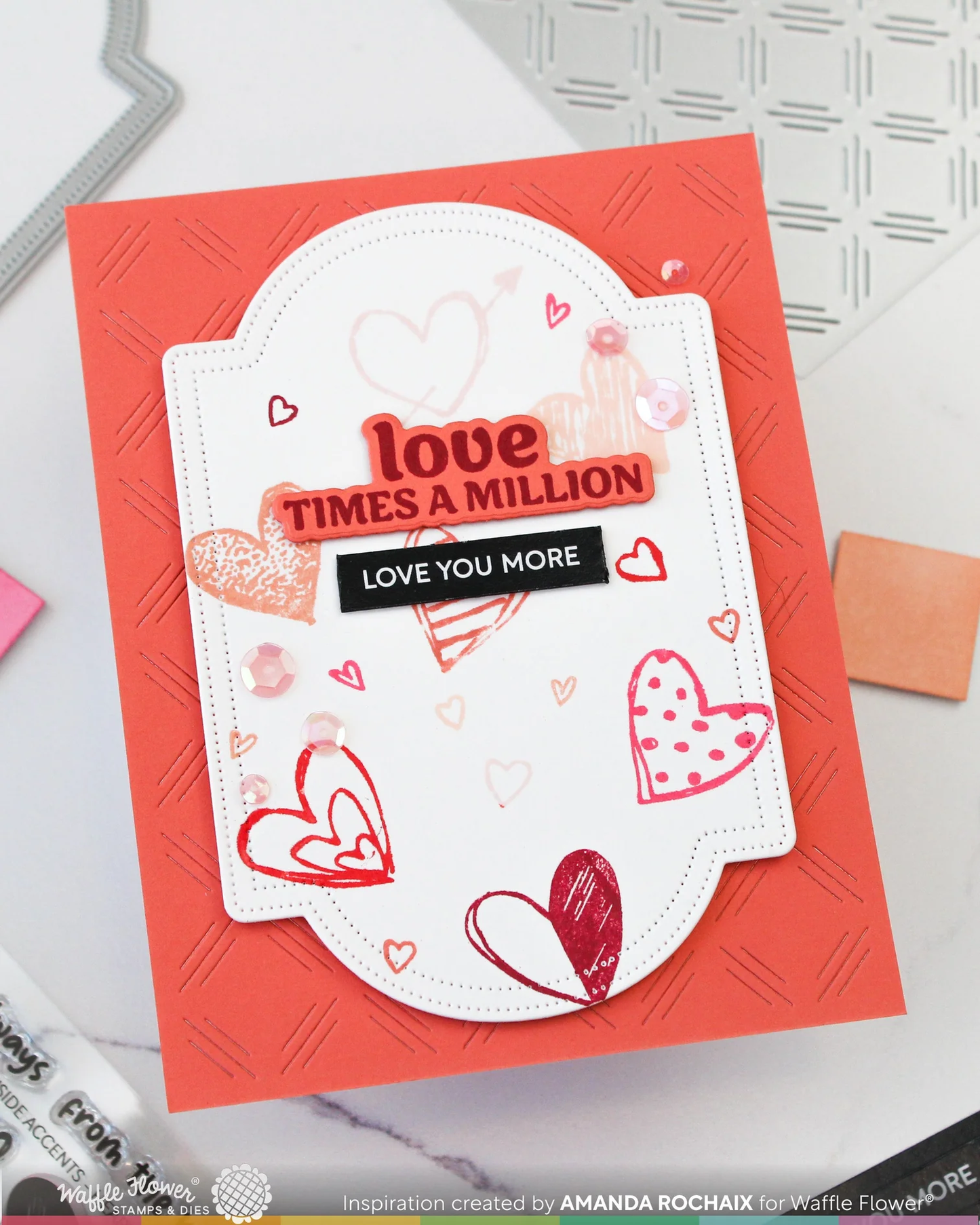 Waffle Flower - Love You More Sentiments Stamp & Die Bundle