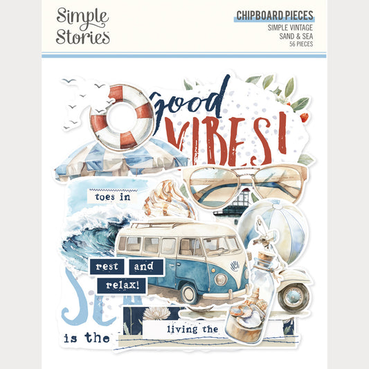 Simple Stories - Simple Vintage Sand & Sea - Chipboard Pieces