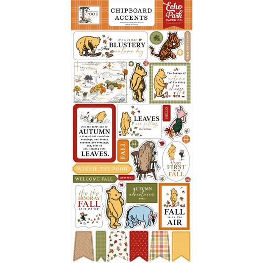 Echo Park - Winnie the Pooh Autumn - Chipboard Accents