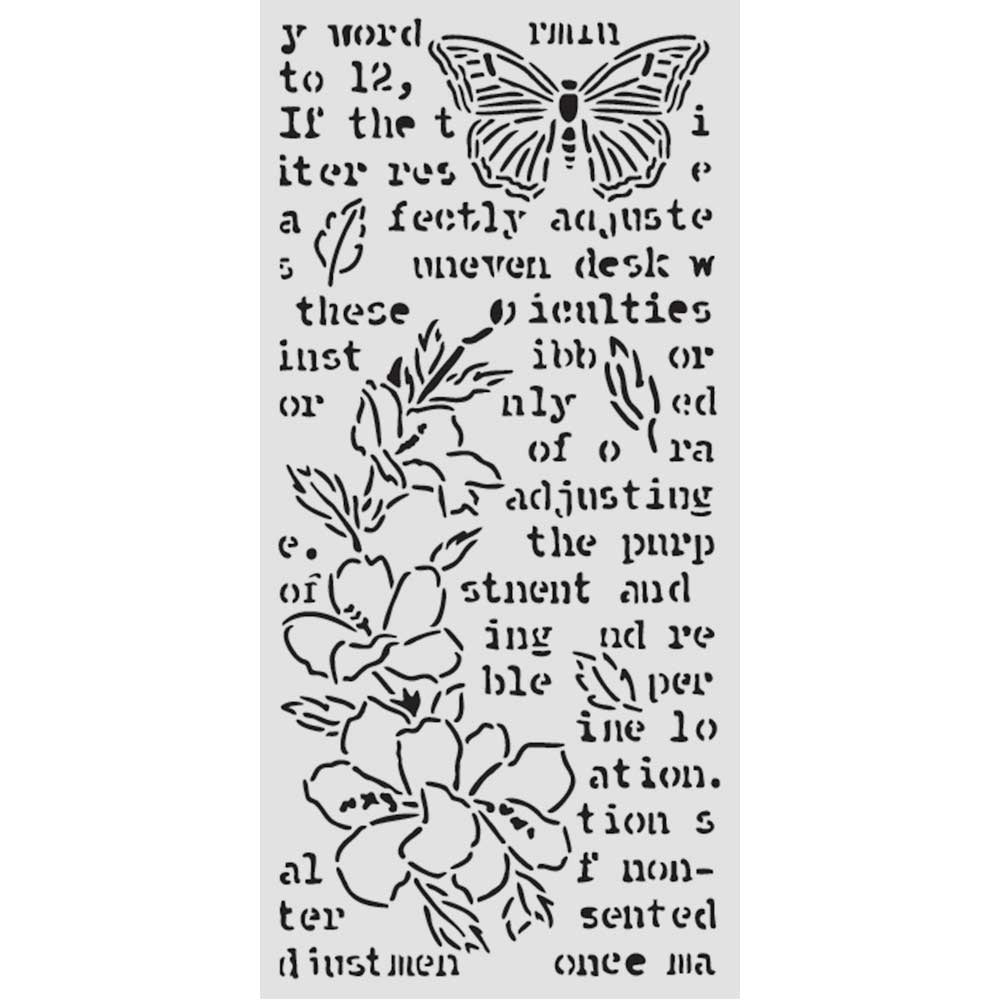 Stamperia - Secret Diary - Butterfly and Flower Stencil