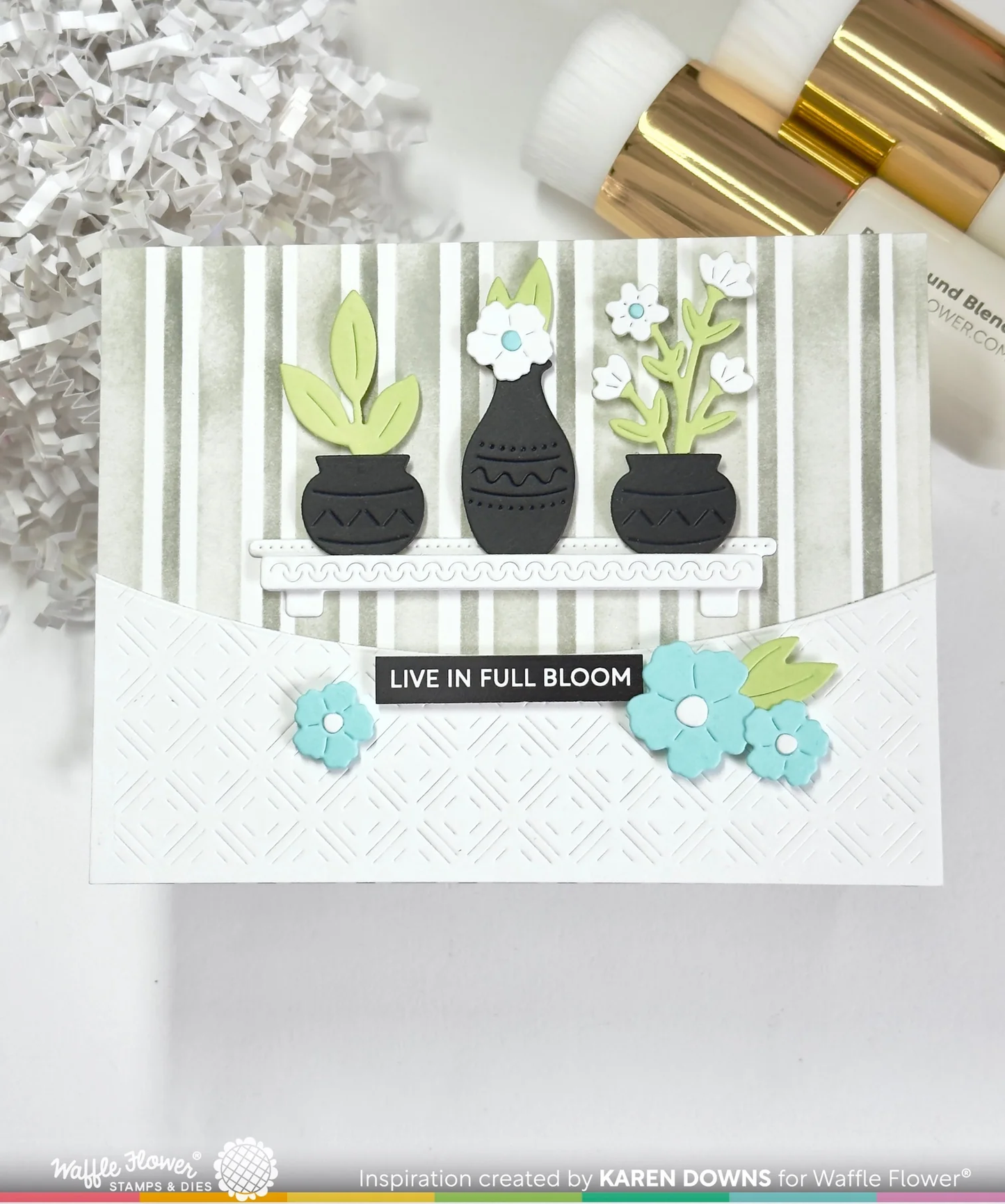 Waffle Flower - Postage Collage - Floral Shelf Die Set