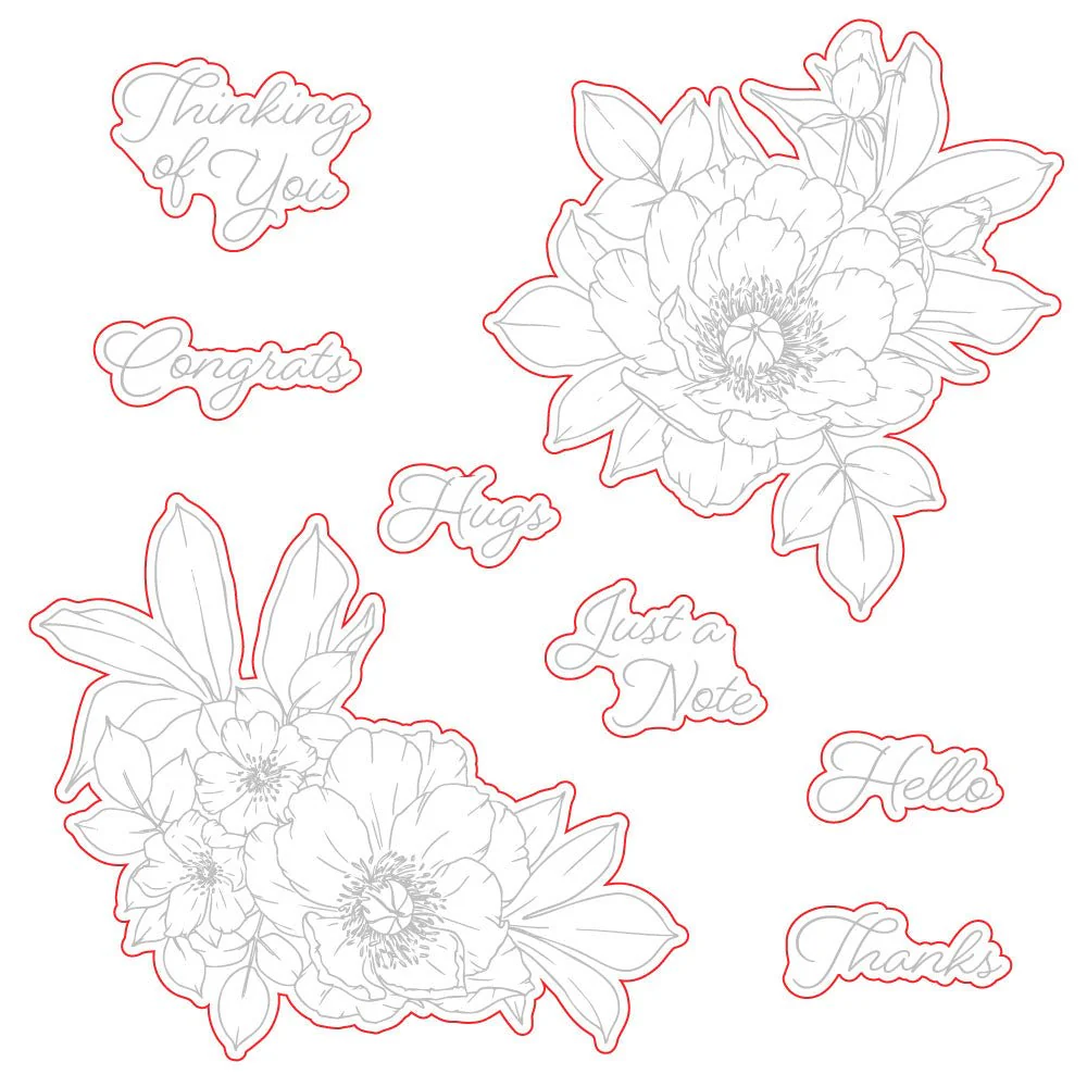 Honey Bee - Perfect Peonies Stamp & Die Bundle