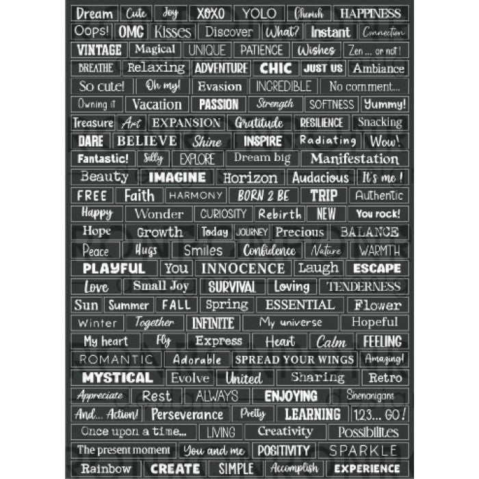 RonRon Designs - Stickers - ATC Words: Black
