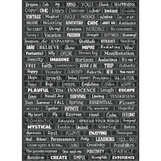 RonRon Designs - Stickers - ATC Words: Black