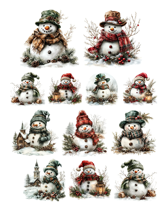 Simply Stated - Victorian Christmas - Snowman Ephemera