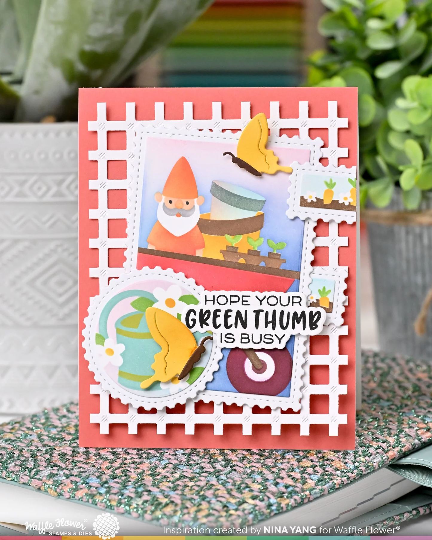 Waffle Flower - Green Thumb Sentiments Stamp & Die