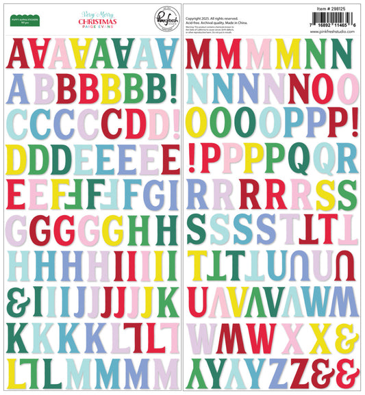 Pinkfresh - Very Merry Christmas - Puffy Alpha Stickers