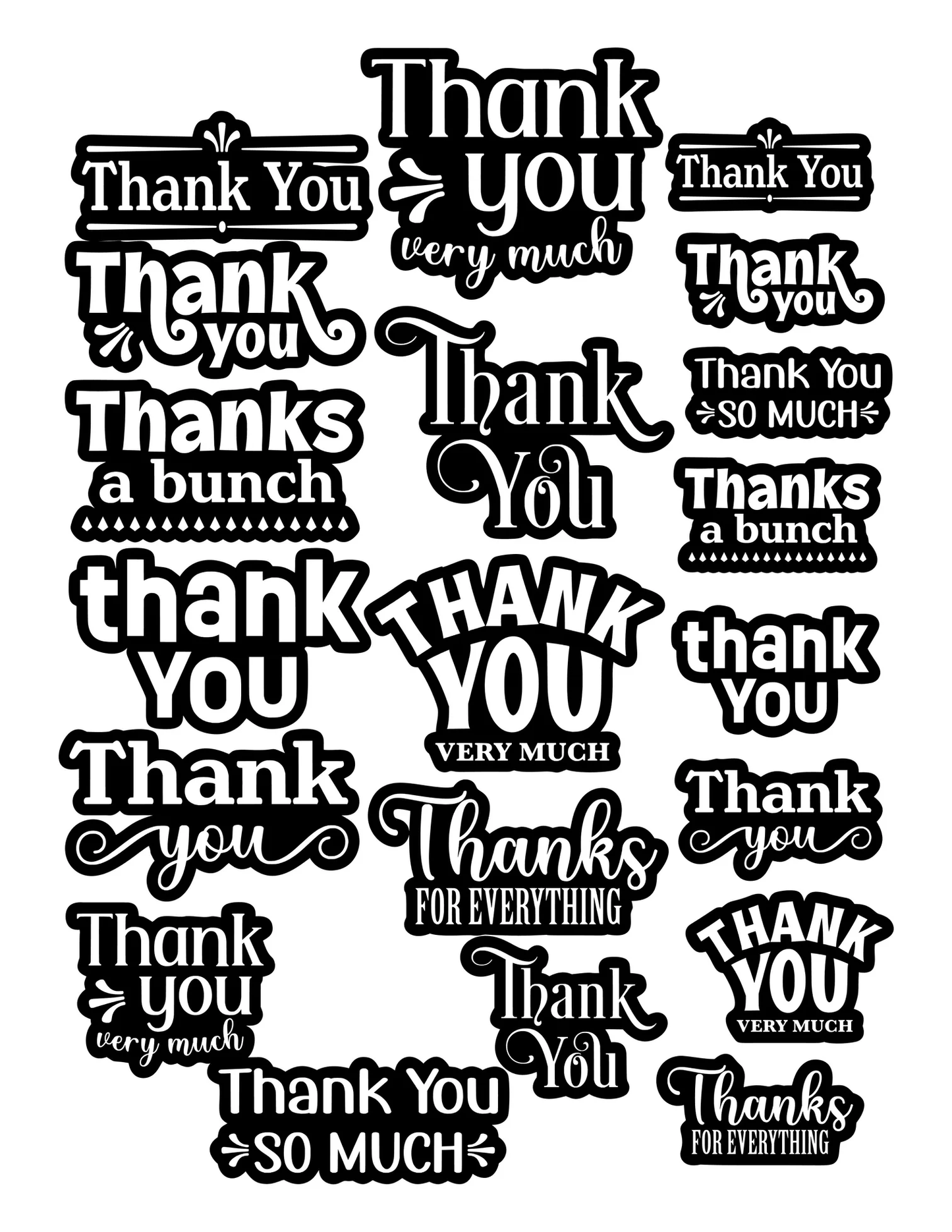 Simply Stated - Ephemera Pack - Thank You Reverse Sentiments