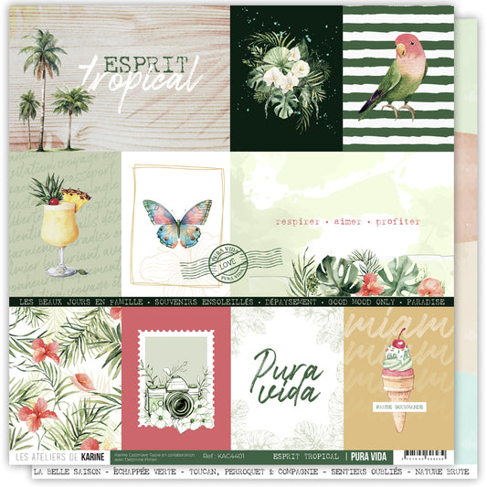 Les Ateliers de Karine - Pura Vida - Cardstock: Esprit Tropical