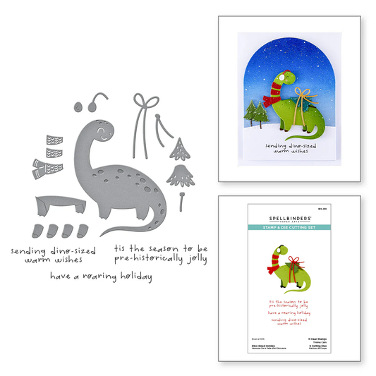 Spellbinders - INDEPENDENT EXCLUSIVE Dino-Sized Holiday Stamp & Die Bundle