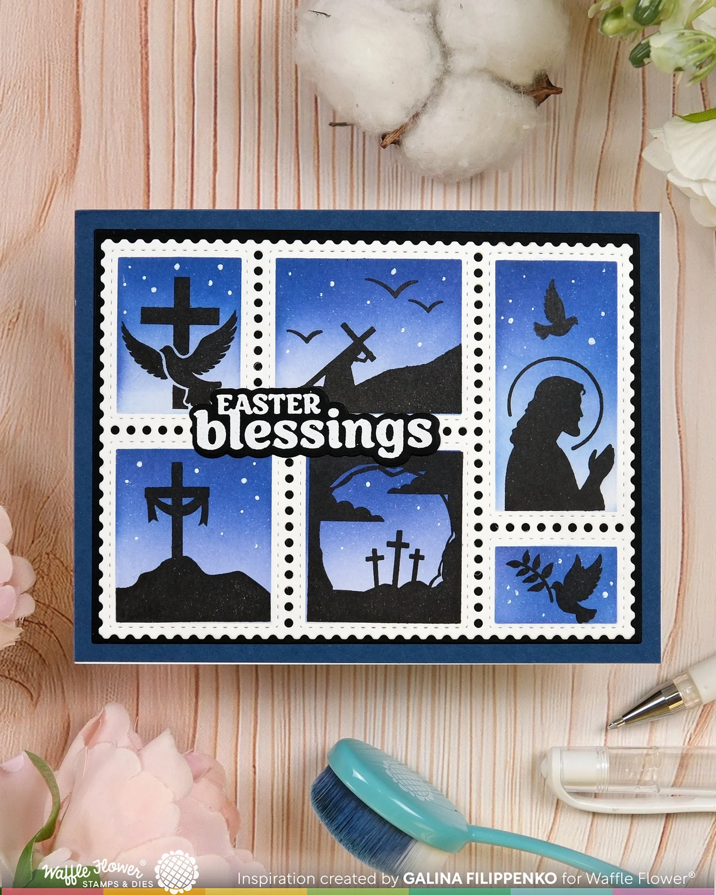 Waffle Flower - Postage Collage - Easter Silhouettes Stamp Set