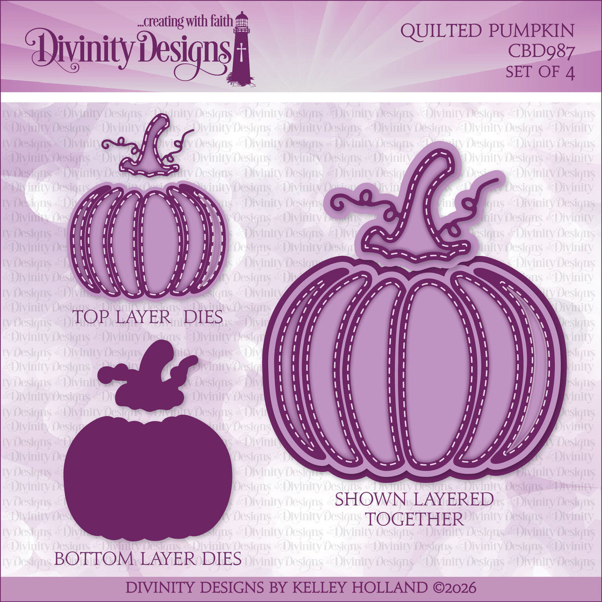 Divinity Designs - Slatted & Eclipse - Quilted Pumpkin Die Set