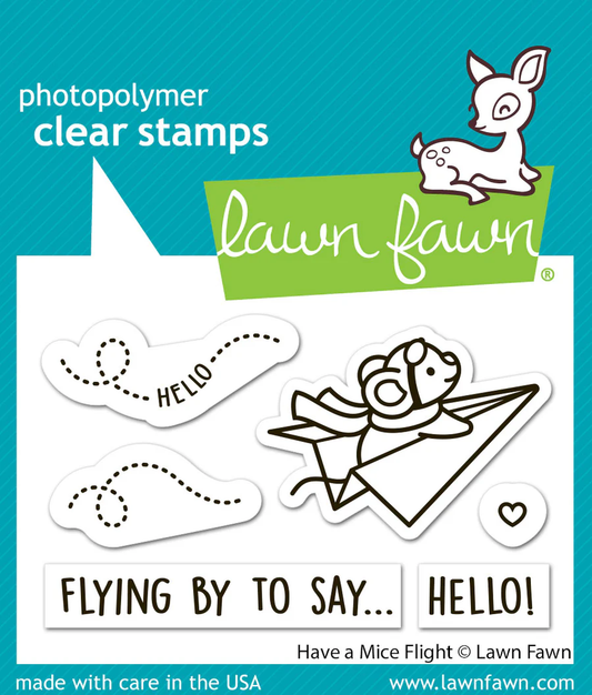 Lawn Fawn - Have A Mice Flight Stamp, Die & Stencil Bundle