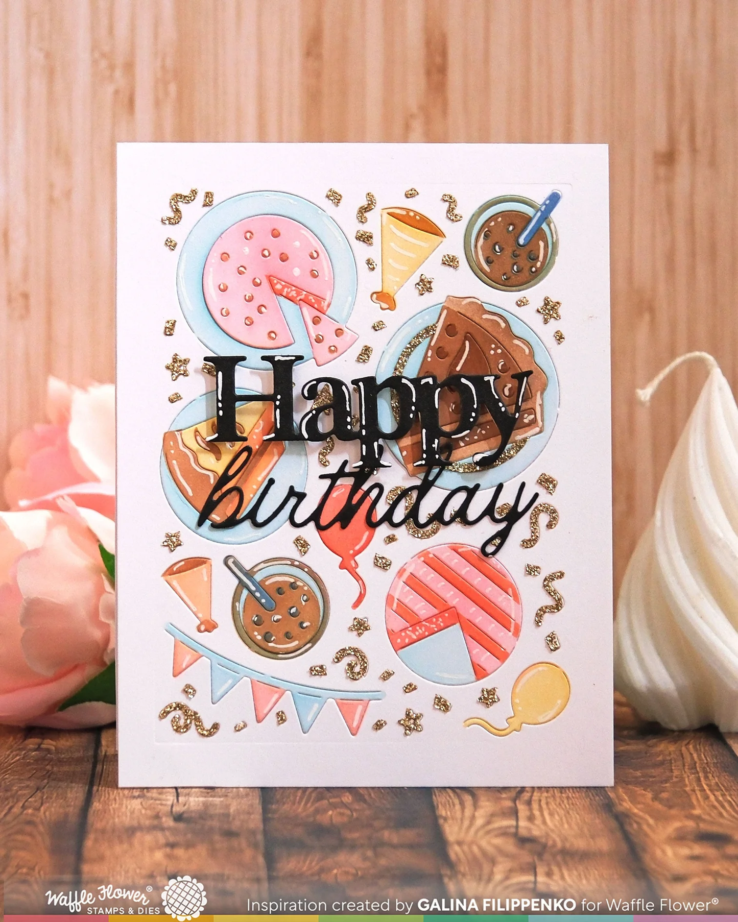 Waffle Flower - Script Birthday Die Set